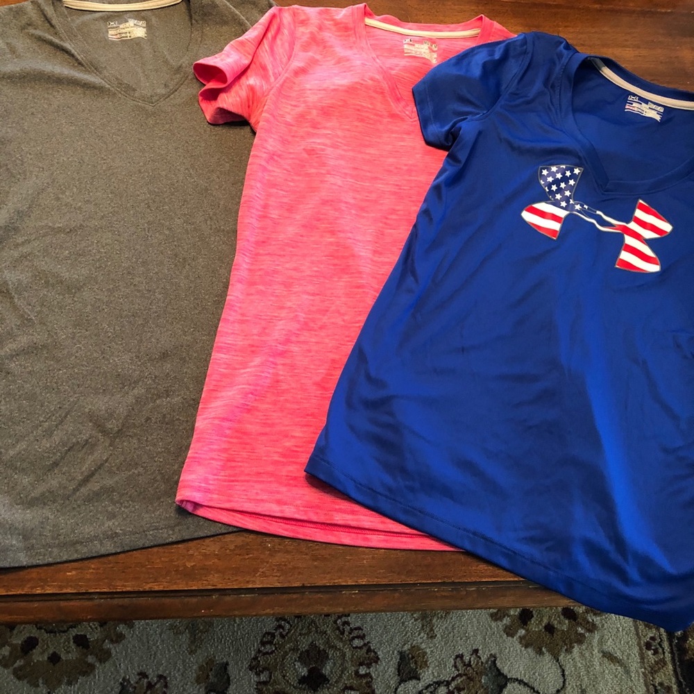3 Underarmour v neck shirts